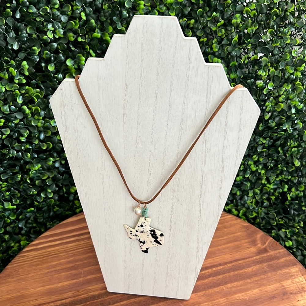 Adjustable Leather Cowhide Texas Necklace